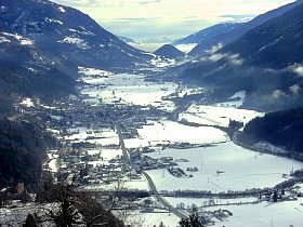 Blick ins Tal auf Obervellach Blick ins Tal auf Obervellach