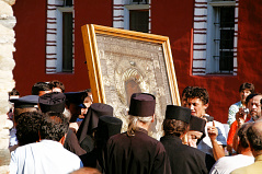 Ikonenprozession Im Kloster Iviron